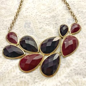 Purple teardrops statement necklace